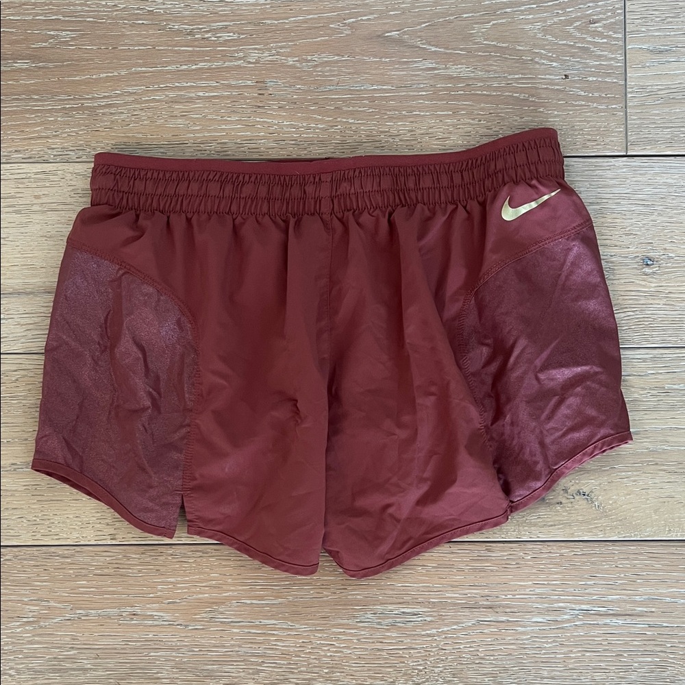 Nike Running Maroon Glitter Athletic Shorts